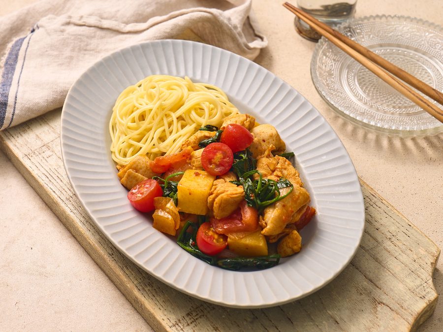 토마토시금치 닭볶음탕